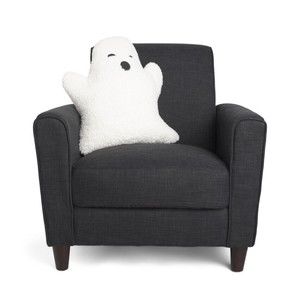 Novogratz Halloween White  Ghost Sherpa Plush Throw Pillow 21” NEW